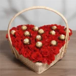 Splendor Ferrero Roses Heart Basket