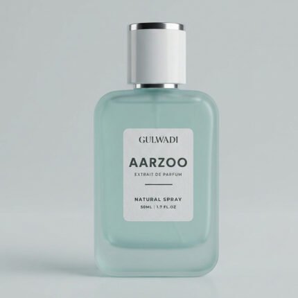 A bottle of Aarzoo, a captivating fruity floral perfume for women.