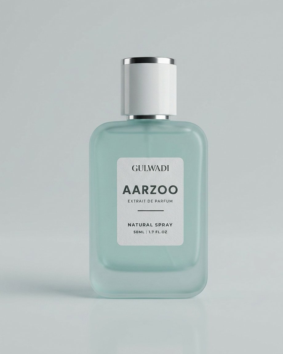 Aarzoo-2 A bottle of Aarzoo, a captivating fruity floral perfume for women.