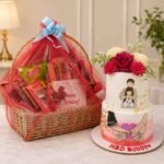 A Birthday Surprise Package with a custom cake and roses, perfect for Birthday gift delivery Lahore.