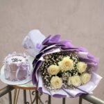 Flowers and Cake for Wife Lahore – Customized Cake & White Roses Delivery