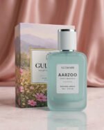 A bottle of Aarzoo, a captivating fruity floral perfume for women.