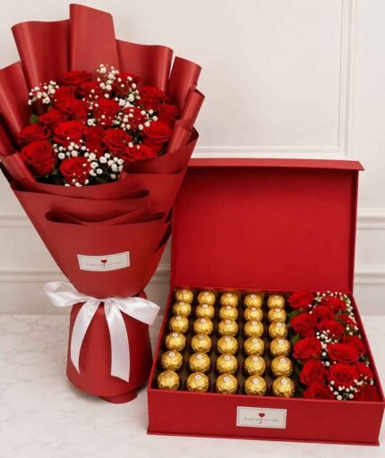 A luxurious Luxury Rose Gift Duo, perfect for gift delivery in Lahore.