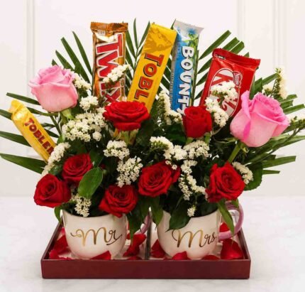 A romantic Mr and Mrs Mug Set, perfect for gift delivery in Lahore.