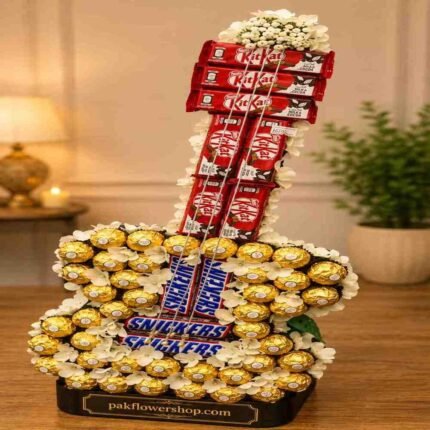 Handcrafted chocolate guitar gift arrangement, perfect for unique gift ideas Lahore.