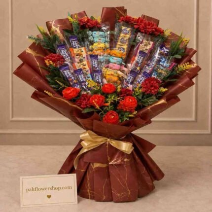 Elegant chocolate bouquet available through professional gift delivery services Lahore.