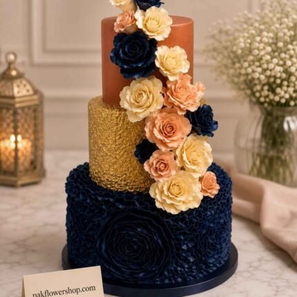 Luxury floral layer cake premium bakery services Lahore