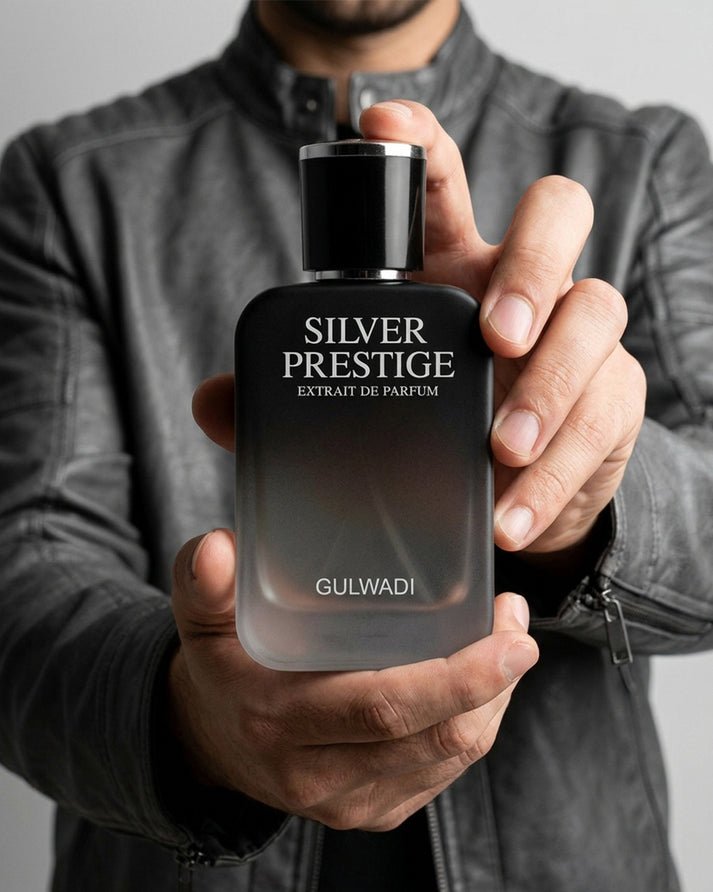 Silver Prestige, a premium entry in our collection of Non-alcoholic perfumes Pakistan, ideal for a sophisticated, long-lasting scent. Title: Silver Prestige Alcohol-Free Fragrance