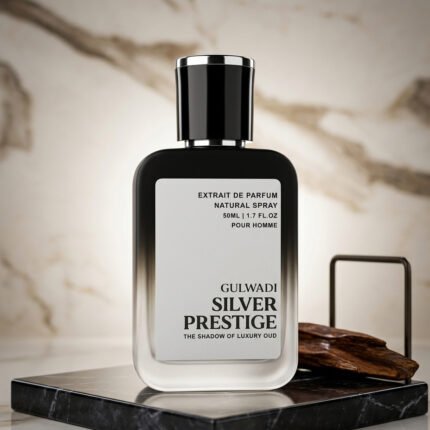 Silver Prestige, a premium entry in our collection of Non-alcoholic perfumes Pakistan, ideal for a sophisticated, long-lasting scent. Title: Silver Prestige Alcohol-Free Fragrance