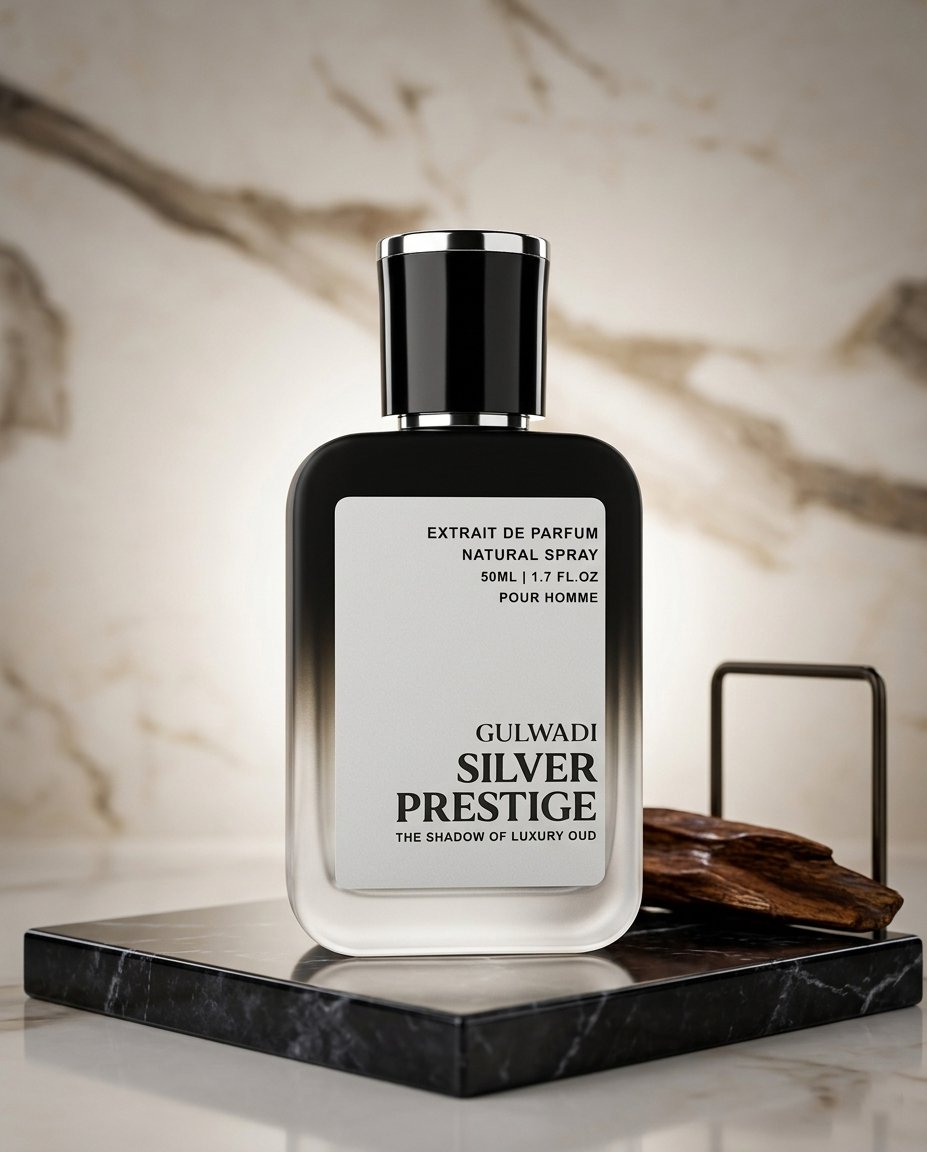 SilverPrestige-1 Silver Prestige, a premium entry in our collection of Non-alcoholic perfumes Pakistan, ideal for a sophisticated, long-lasting scent. Title: Silver Prestige Alcohol-Free Fragrance