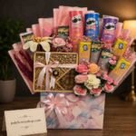Fresh snack and flower box for gift delivery Lahore