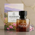 Wajood Extrait de Parfum bottle and box from Wajood, a top-rated luxury long-lasting perfume.