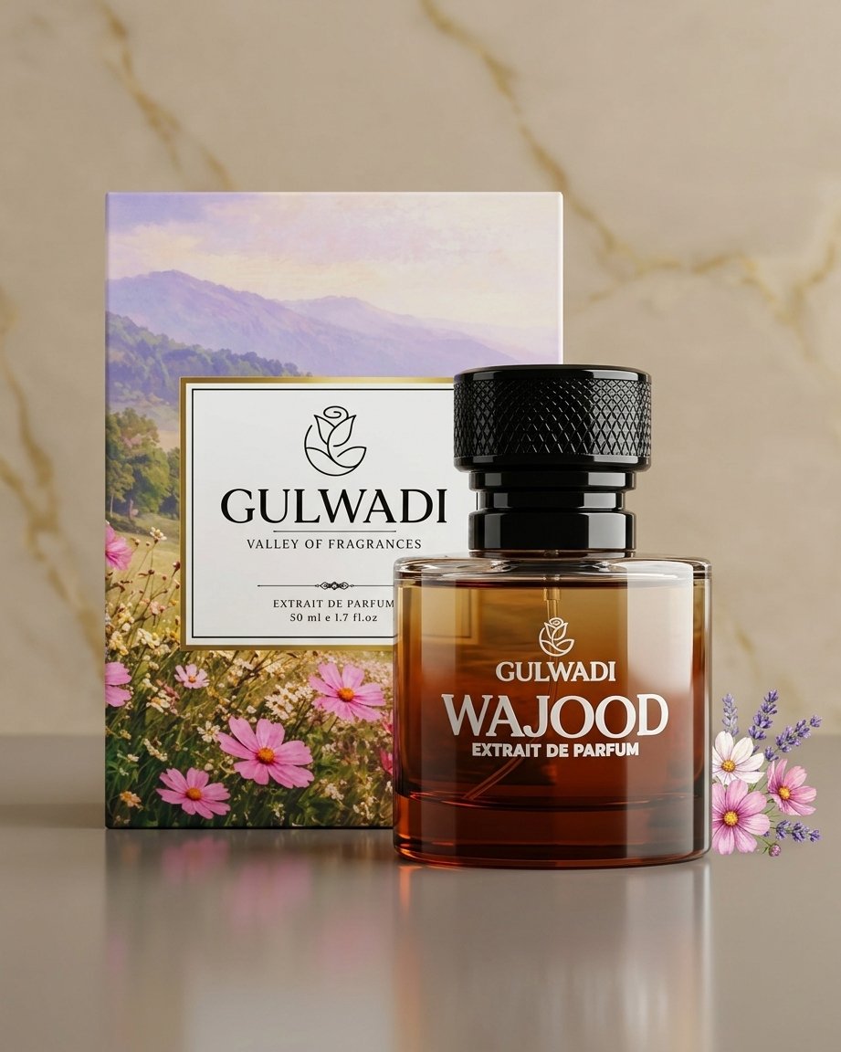 Wajood Wajood Extrait de Parfum bottle and box from Wajood, a top-rated luxury long-lasting perfume.