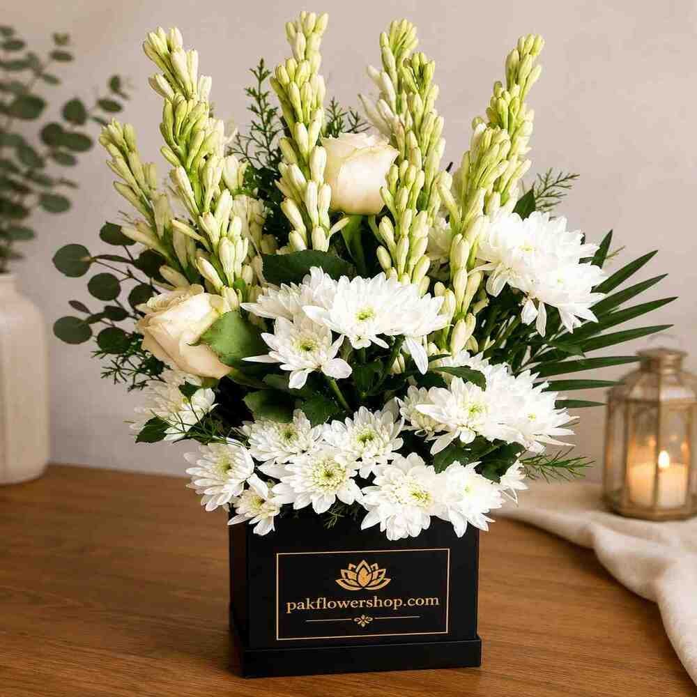 White-Floral-Box White Floral Box is perfect for birthday flower delivery.