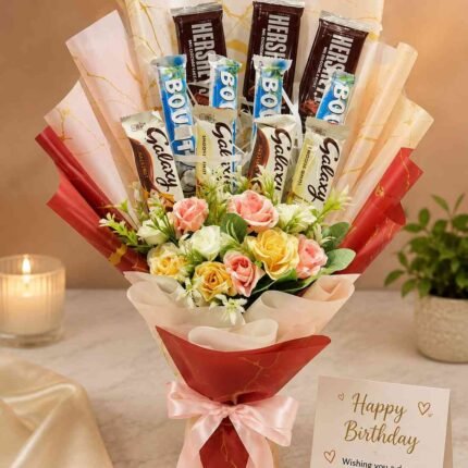 Birthday Chocolate Bouquet Pakistan with premium chocolates and fresh flowers