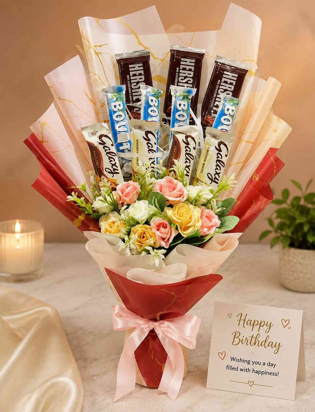 Luxury Birthday Chocolate Bouquet Birthday Chocolate Bouquet Pakistan with premium chocolates and fresh flowers