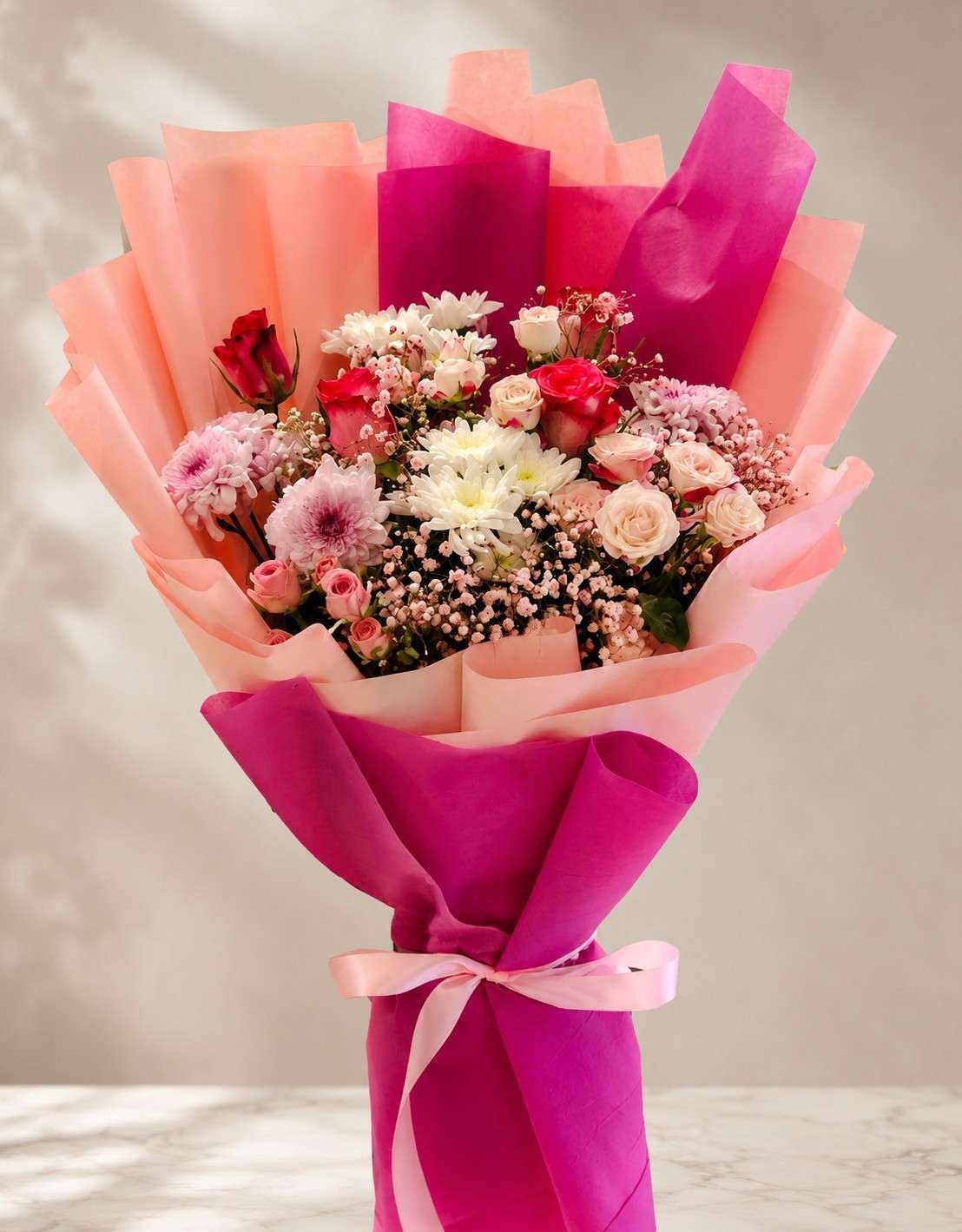 Fresh Flower Bouquet Pakistan Fresh flower bouquet Pakistan with roses and mixed pastel flowers