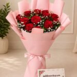 Red Rose Bouquet Pakistan with Premium Pink Wrapping