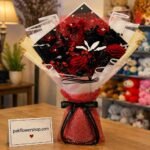 Luxury Gift Bouquet Lahore with handcrafted crochet flowers and elegant wrapping.