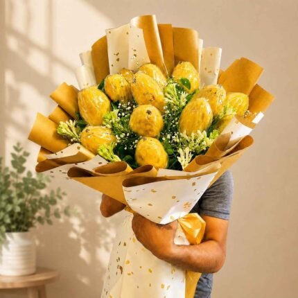 Yellow flower bouquet Lahore with golden blooms and fresh greenery