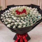 Money bouquet Lahore with elegant cash arrangement and floral accents.