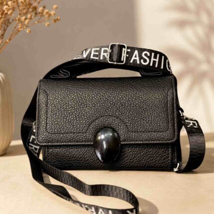 Ladies Crossbody Bag Lahore in sleek black finish with adjustable strap