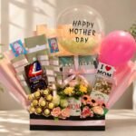 Mother’s Day gift hamper Pakistan with flowers, chocolates, balloons and gifts