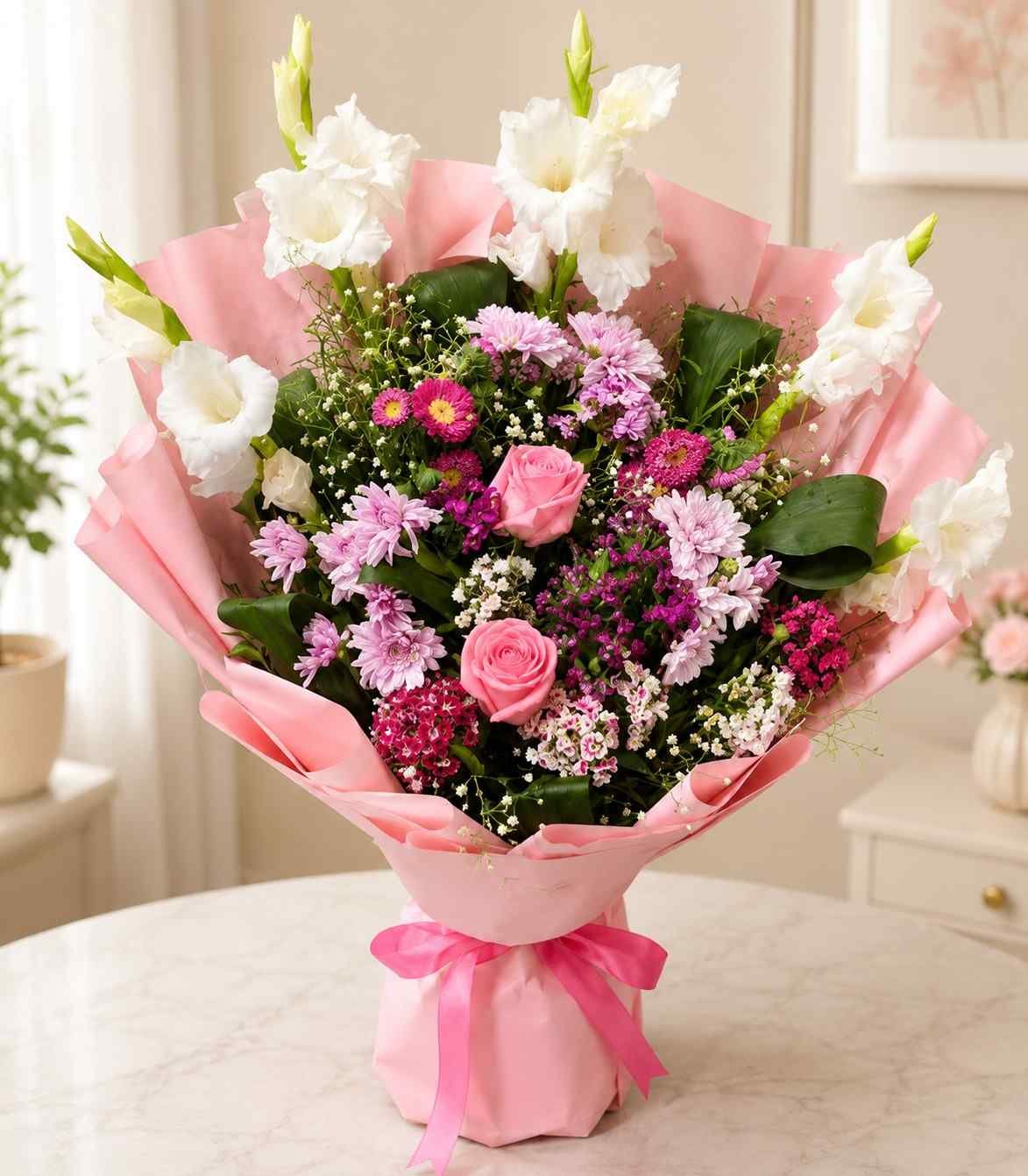 Flowers for Her Lahore Flowers for her Lahore with pink roses and mixed blooms.