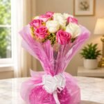 Pink Rose Bouquet Lahore with pink and white roses