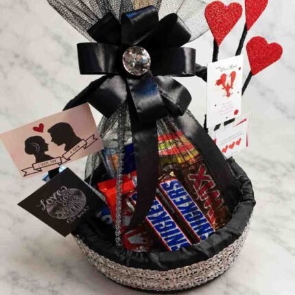 Chocolate Gift Basket Pakistan with premium treats and romantic cards