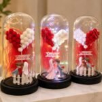 Romantic Gift Lahore – Illuminated Love Cloche with Couple Figurines