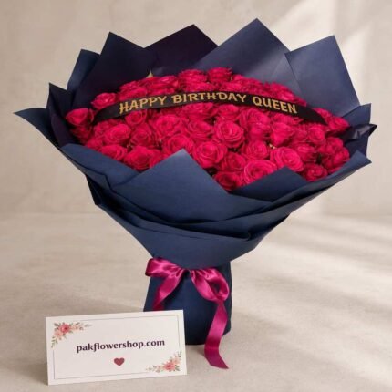 Birthday Rose Bouquet Pakistan with Fresh Red Roses