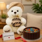 Anniversary Gift Ideas Lahore with flowers, cake, chocolates and teddy bear