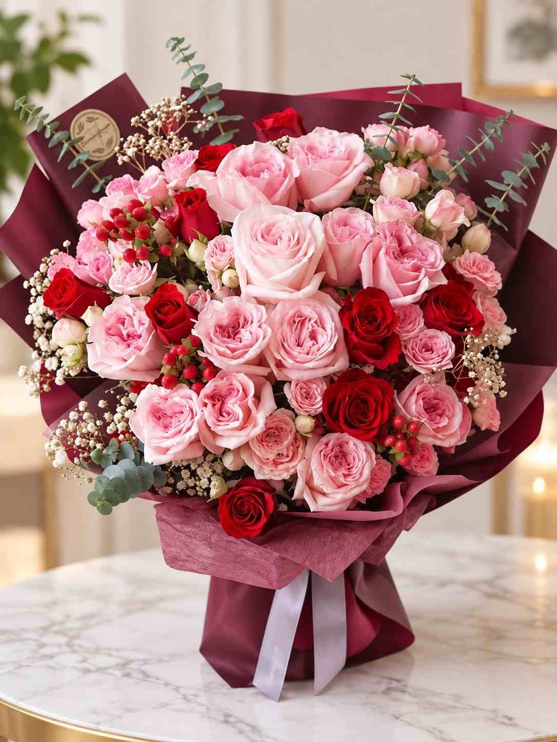 Valentine Flowers Lahore Valentine flowers Lahore with pink and red roses
