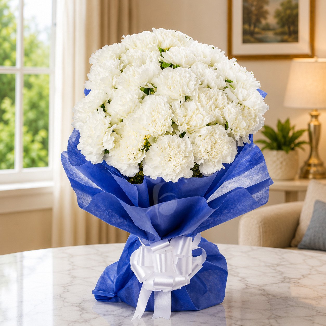 White Carnation Bouquet Lahore White Carnation Bouquet Lahore with fresh white carnations