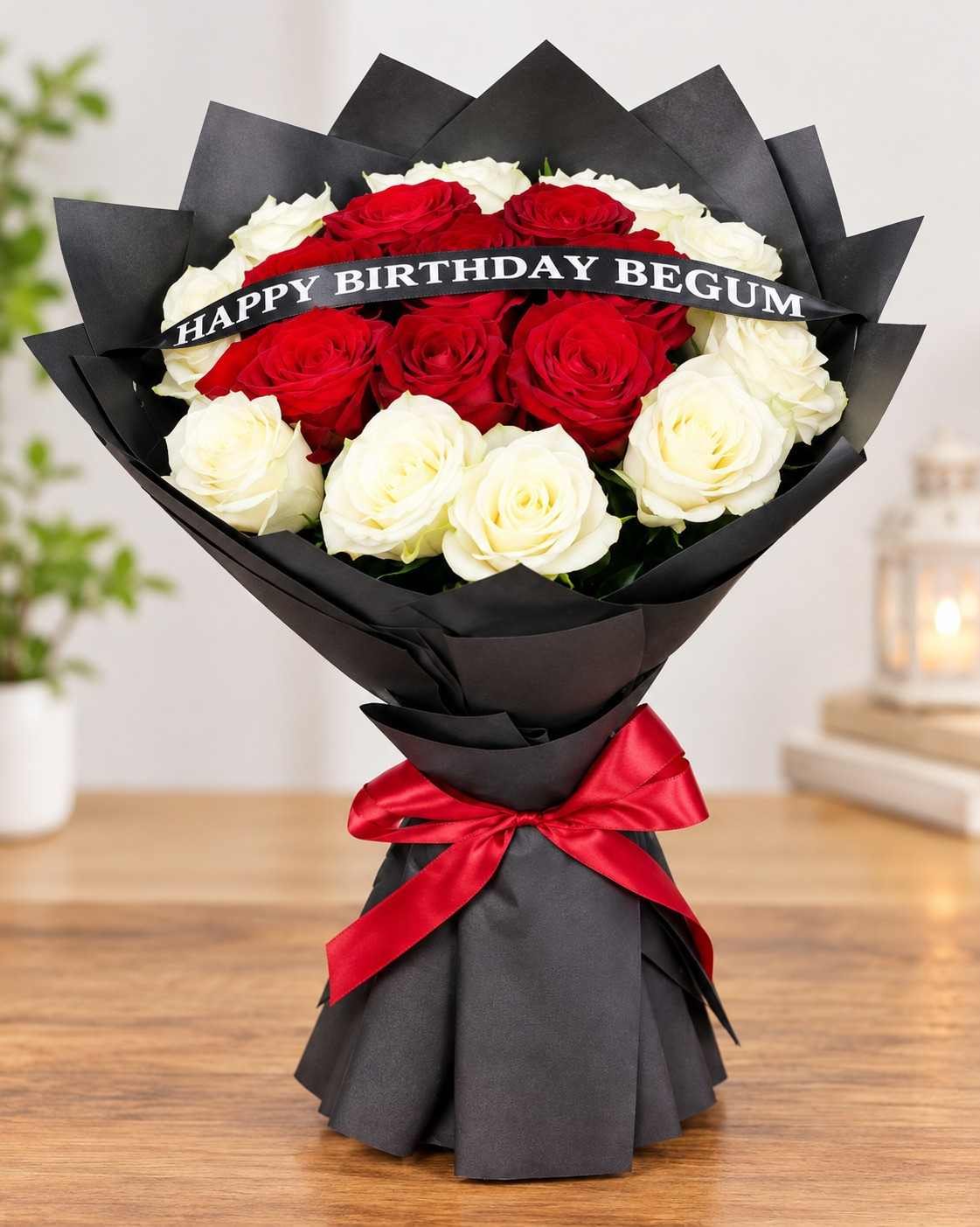 Birthday Flower Bouquet Lahore Birthday flower bouquet Lahore with red and white roses