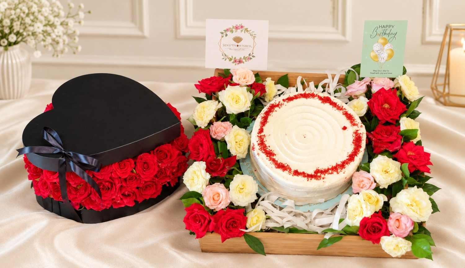 Birthday Gift Combo Lahore Birthday Gift Combo Lahore with red roses, fresh flowers and cake