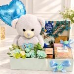 Birthday Gift Hamper Lahore with teddy bear, flowers, chocolates, and balloon