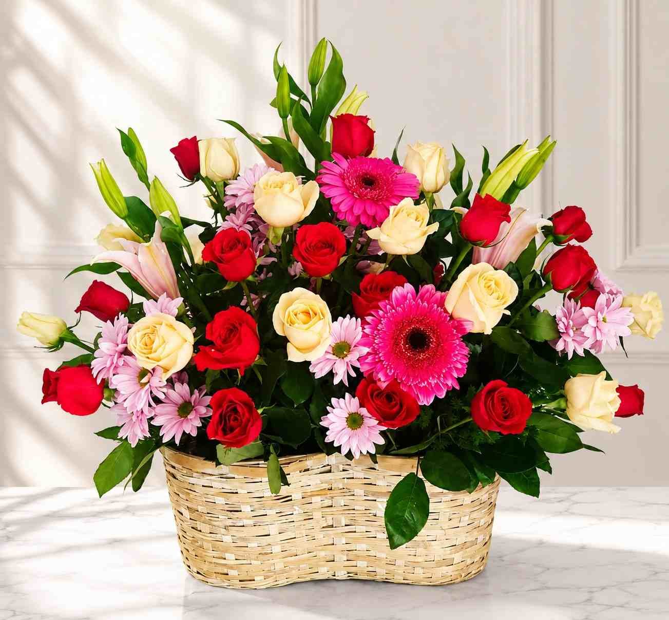 Mixed Flower Basket Pakistan Mixed flower basket Pakistan for special occasions