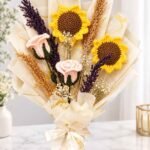 Crochet sunflower bouquet Lahore with handmade yellow flowers and elegant wrapping