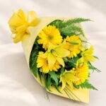 Yellow flower bouquet Lahore with lilies and bright yellow blooms