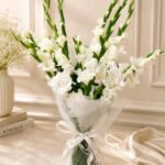 White Flower Bouquet Lahore with elegant white gladiolus