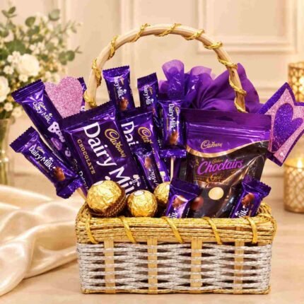 Chocolate gift basket Lahore with assorted premium chocolates
