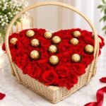 Red Rose Gift Basket Lahore with chocolates