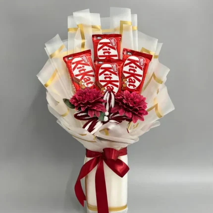 KitKat Bouquet – White Wrap – PakFlowerShop