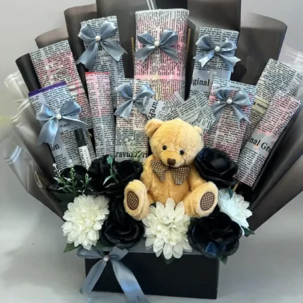 Mixed Chocolate Gift Box with Teddy – PakFlowerShop