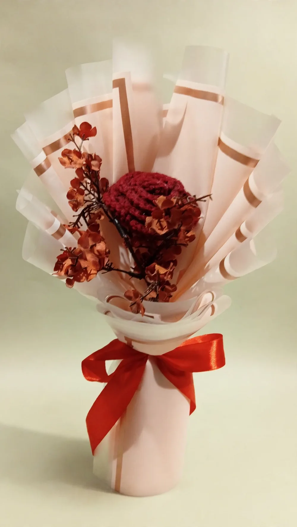Handmade Crochet Rose Bouquet – Burgundy – PakFlowerShop