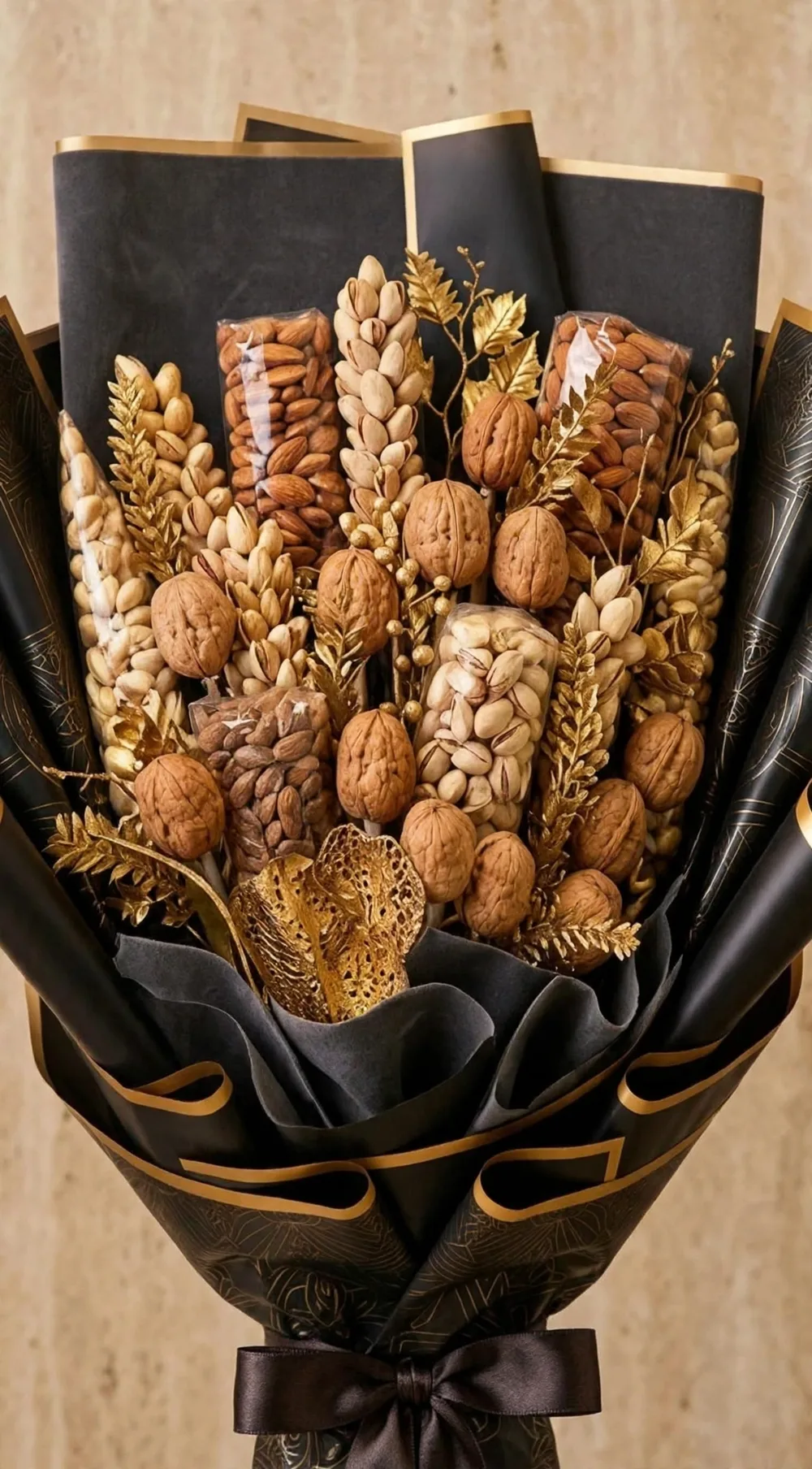 Dry Fruit Bouquet – Close-up of Walnuts, Almonds & Pistachios – PakFlowerShop