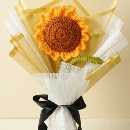 Handmade Crochet Single Sunflower – PakFlowerShop