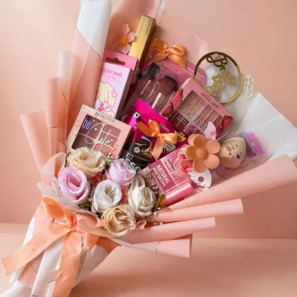 Makeup Gift Bouquet with Roses – PakFlowerShop